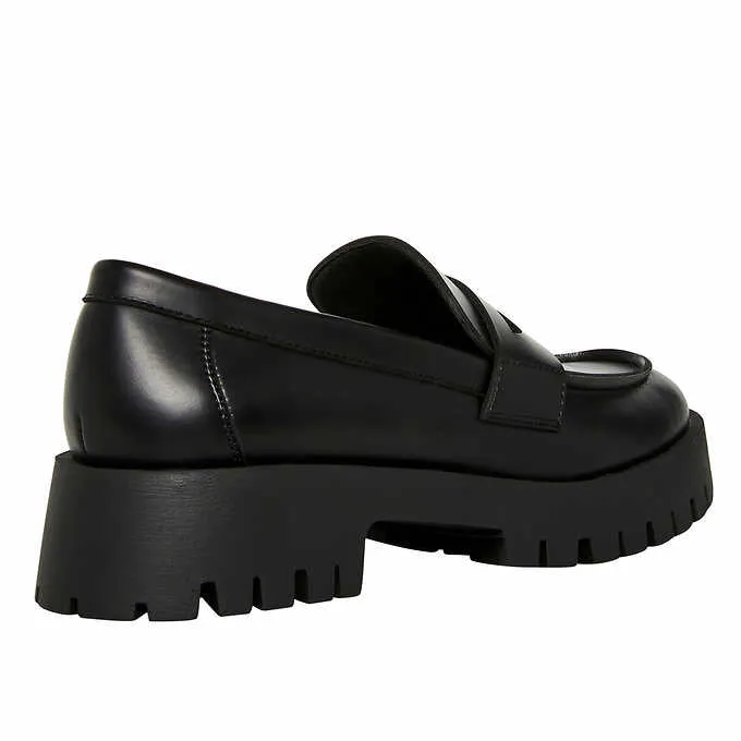 Steve Madden Course Black Ladies Lug Loafer
