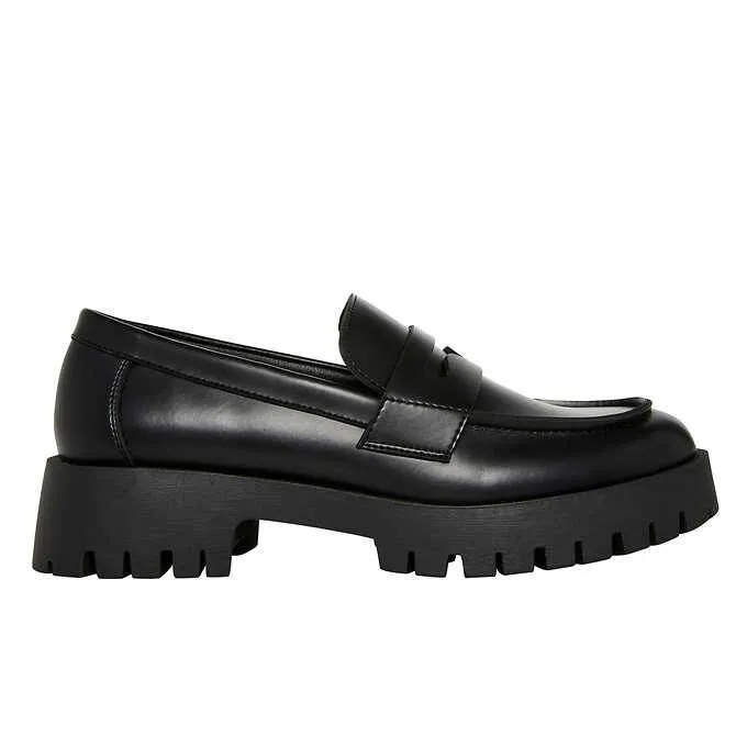 Steve Madden Course Black Ladies Lug Loafer