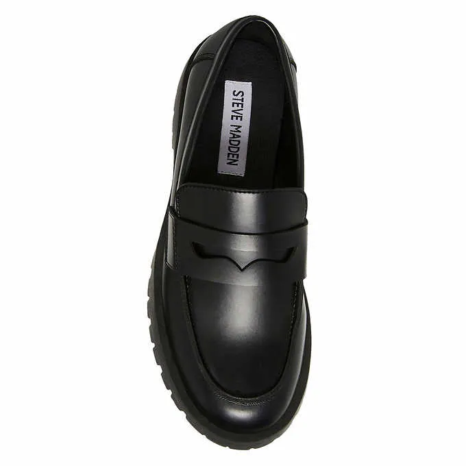 Steve Madden Course Black Ladies Lug Loafer