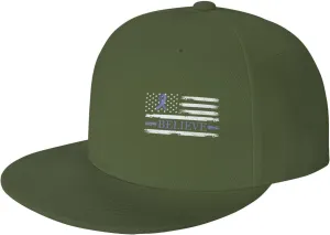 Stomach Cancer Believe American Flag Periwinkle Ribbon Fashion Flat Cap Adujstable Men Women Baseball Caps Outdoor Moss Green