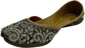 Stop n Style Punjabi Jutti for Ladies - Mirror Work Indian Bridal Shoes - Ethnic Gold Jutti