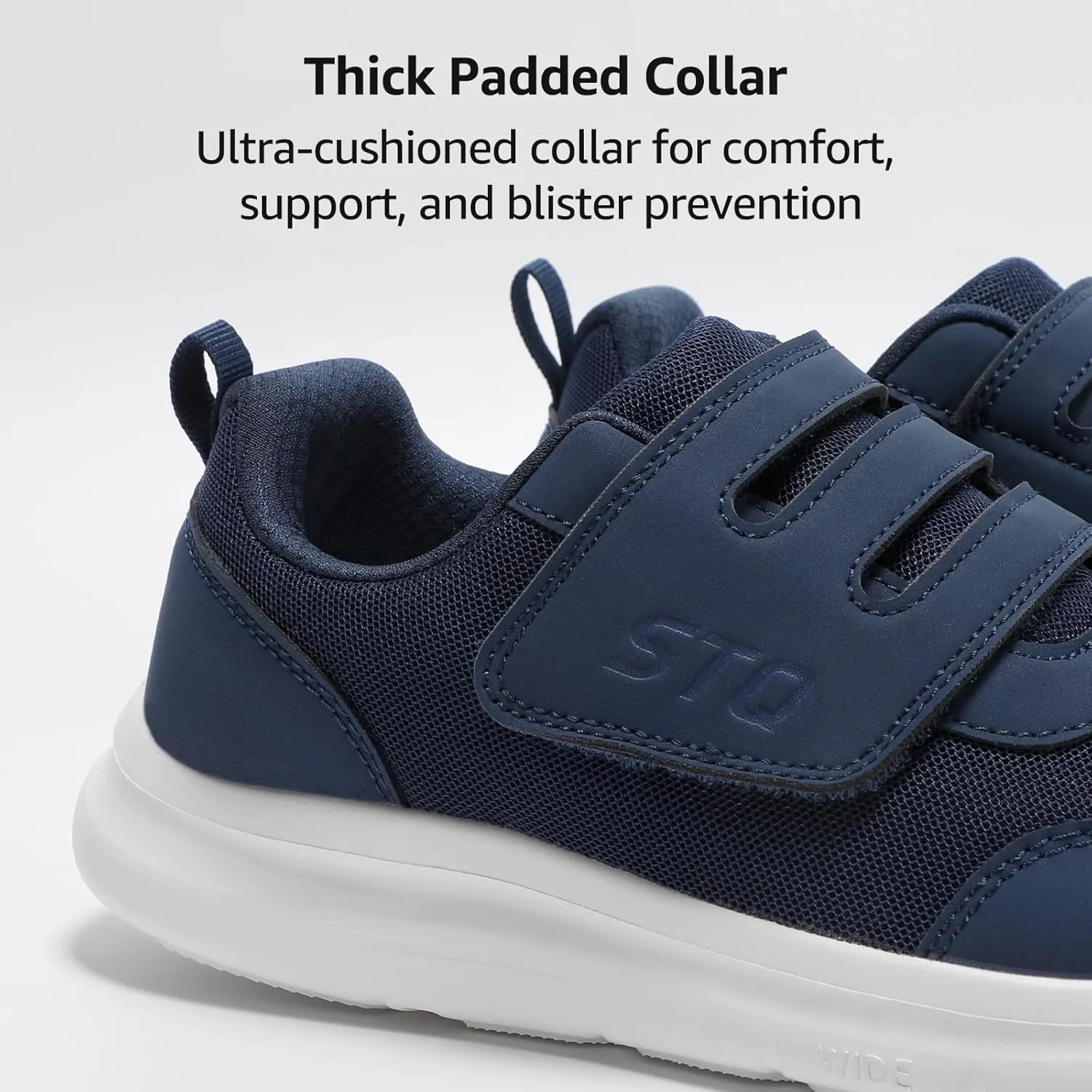 STQ Wide Toe Box Shoes Wome, Hook and Loop Orthopedic Walking Shoe for Seniors, Bunions, Plantar Fasciitis, Hammertoes, Swollen Feet