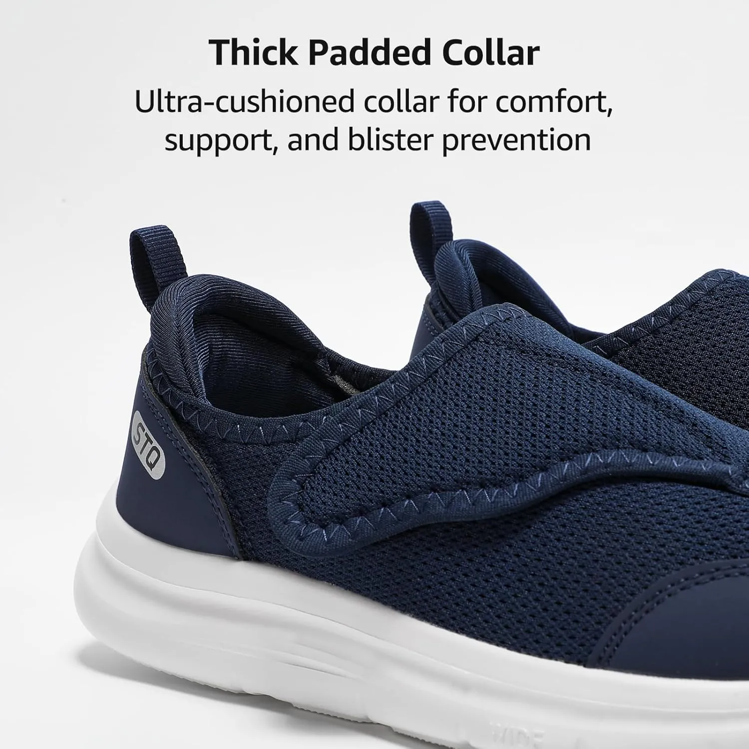 STQ Wide Toe Box Shoes Women Walking Shoe, Hook and Loops Orthopedic Shoes with Arch Support for Seniors, Bunions, Plantar Fasciitis, Hammertoes, Swollen Feet