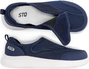 STQ Wide Toe Box Shoes Women Walking Shoe, Hook and Loops Orthopedic Shoes with Arch Support for Seniors, Bunions, Plantar Fasciitis, Hammertoes, Swollen Feet