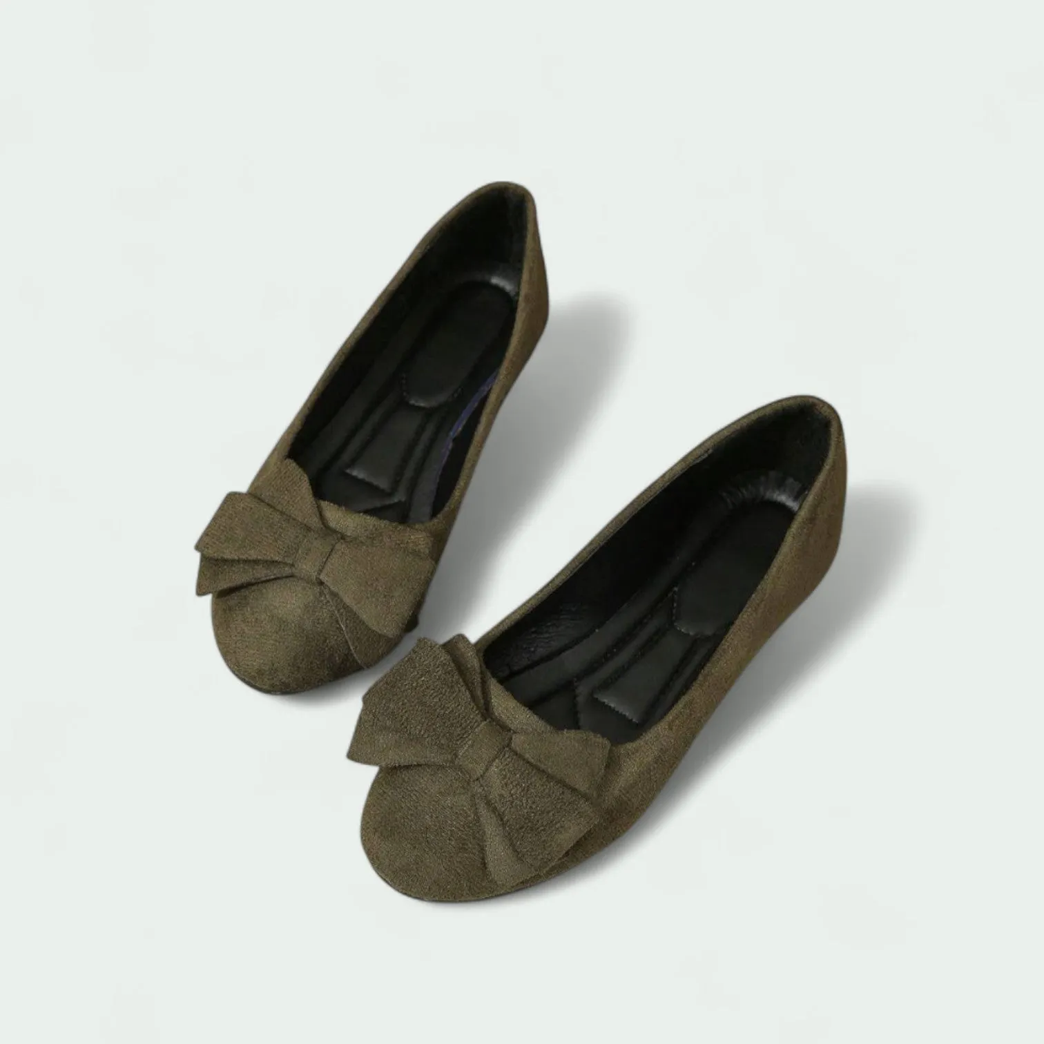 Strazoro | Women's Bow Suede Ballet Flats – Comfortable & Chic Everyday Shoes