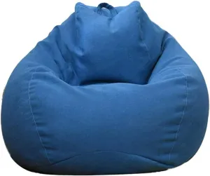 Stuffed Animal Storage Bean Bag Cover (No Filler) Extra Soft Beanbag Seat Chair Covers-Cotton Linen Memory Foam Beanbag Replacement Cover for Adults Children Without Filling