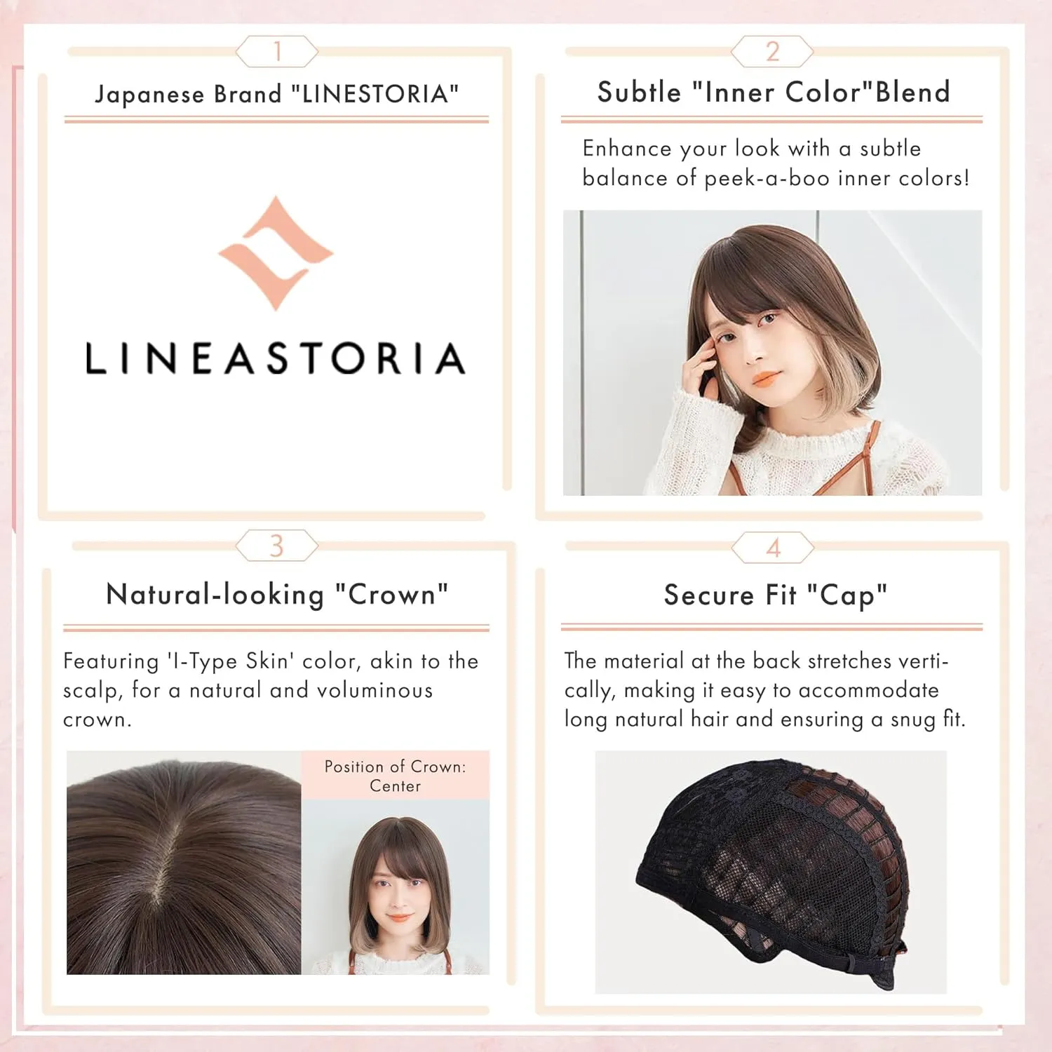 Synthetic Hair Inner Color Casual Bob Wig - Glueless, Heat-Resistant, Natural Crown & Comfortable Stretch Cap (Dark Brown & Moss Green, M)