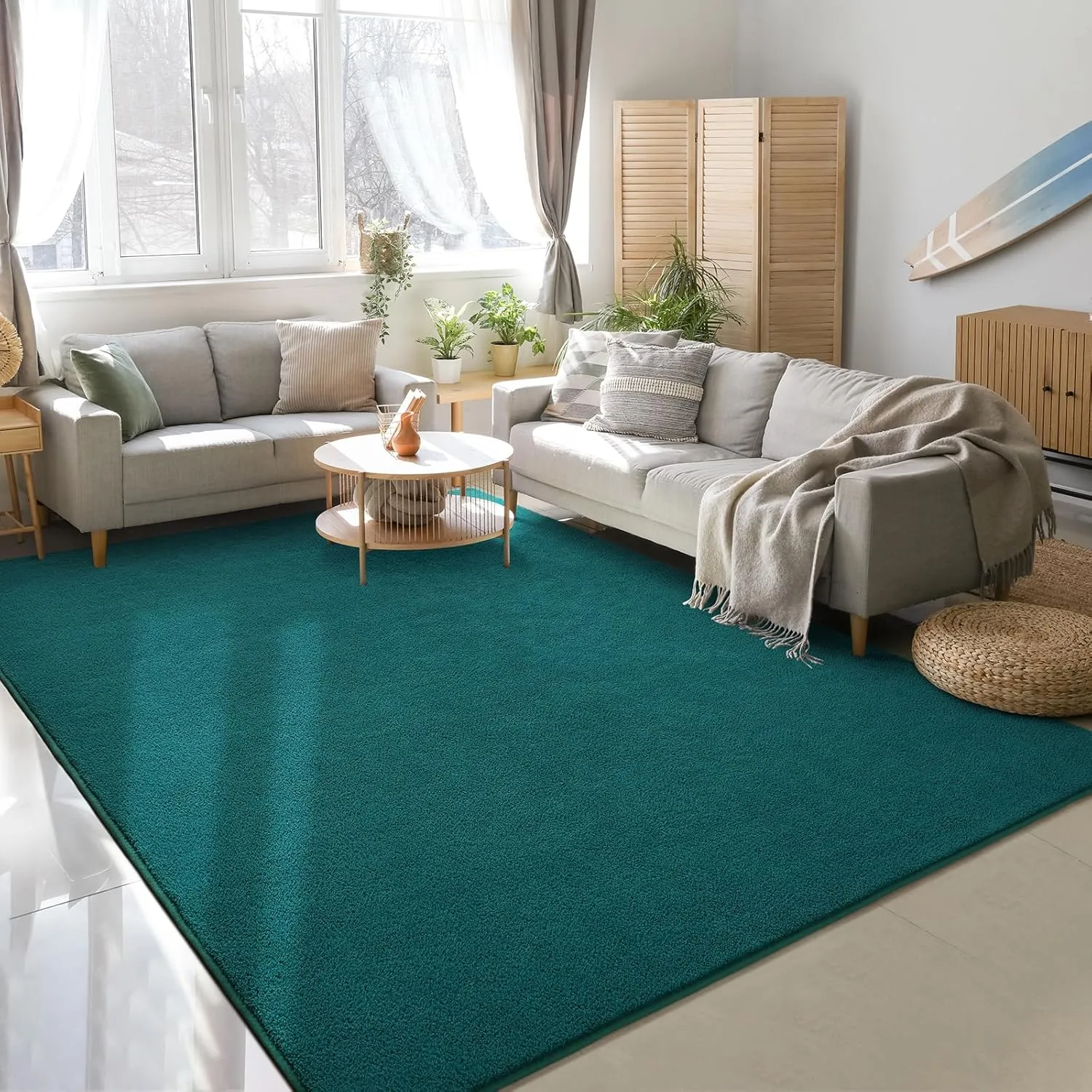Teal Rugs for Bedroom Girls Soft Throw Rug for Nursery Dorm Kids Room Washable Living Room Rugs Small Area Rugs 4x6 Thickened Memory-Foam Rug Carpet Apartment Home Decor