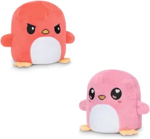 TeeTurtle, The Original Reversible Penguin Plushmate, Patented Design, Happy Pink Heart Eyes   Angry Red, Show your mood without saying a word! 3.5 inch
