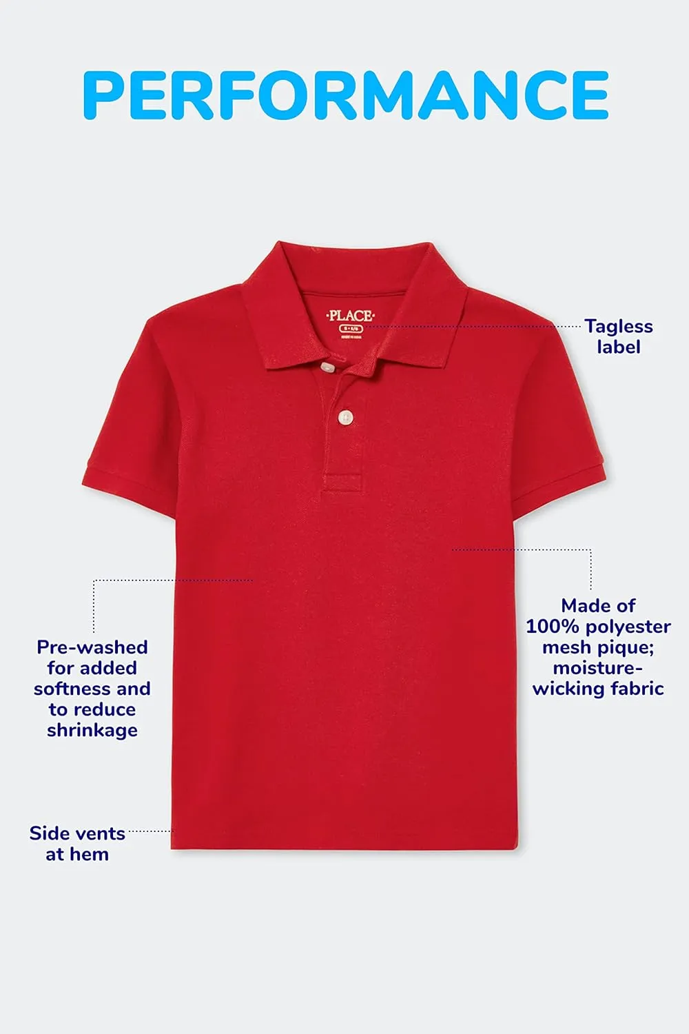 The Children's Place Boys Multipack Short Sleeve Performance Polos