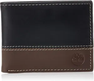 Timberland Men's Leather Passcase Trifold Wallet Hybrid