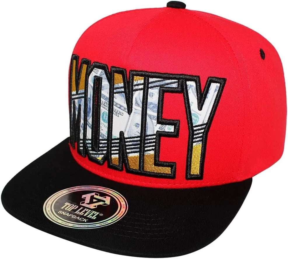 TOP Level Men's Adjustable Cotton Snapback Cap 6 (Various Unique Hat Designs Available)