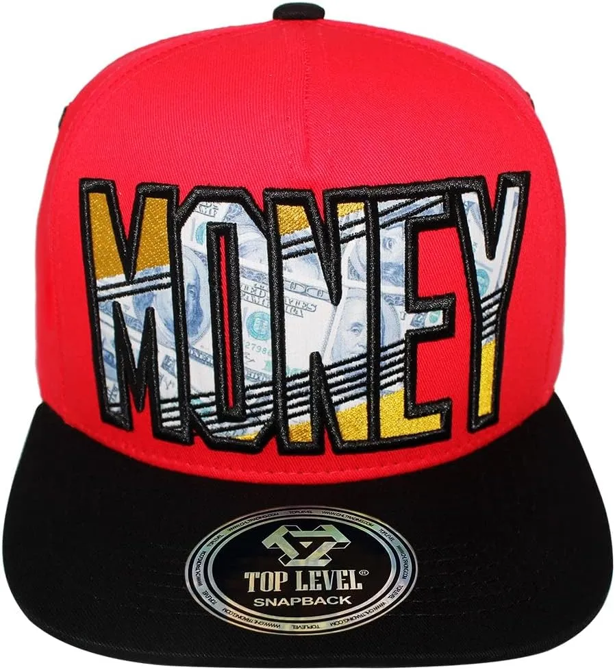 TOP Level Men's Adjustable Cotton Snapback Cap 6 (Various Unique Hat Designs Available)