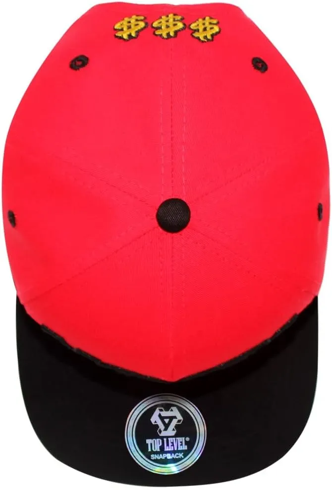 TOP Level Men's Adjustable Cotton Snapback Cap 6 (Various Unique Hat Designs Available)