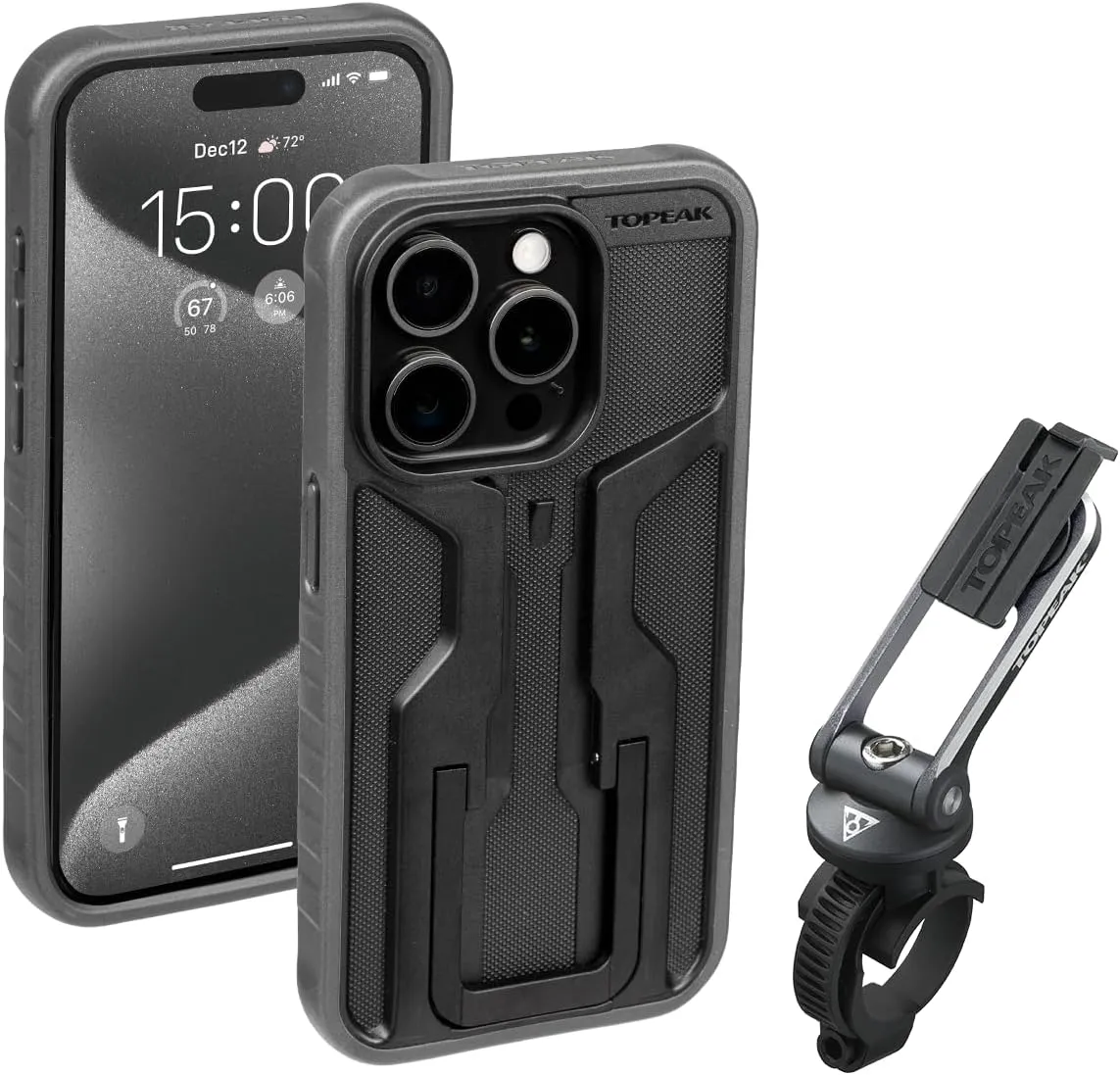 Topeak RideCase with Mount for iPhone 15 Pro - Black/Gray