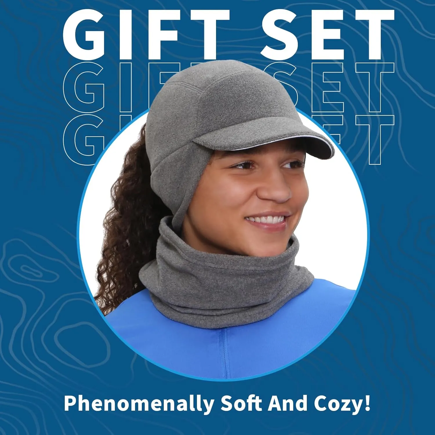 TrailHeads Women's Trailblazer Adventure Ponytail Cap and Microfleece Neck Warmer Gift Set