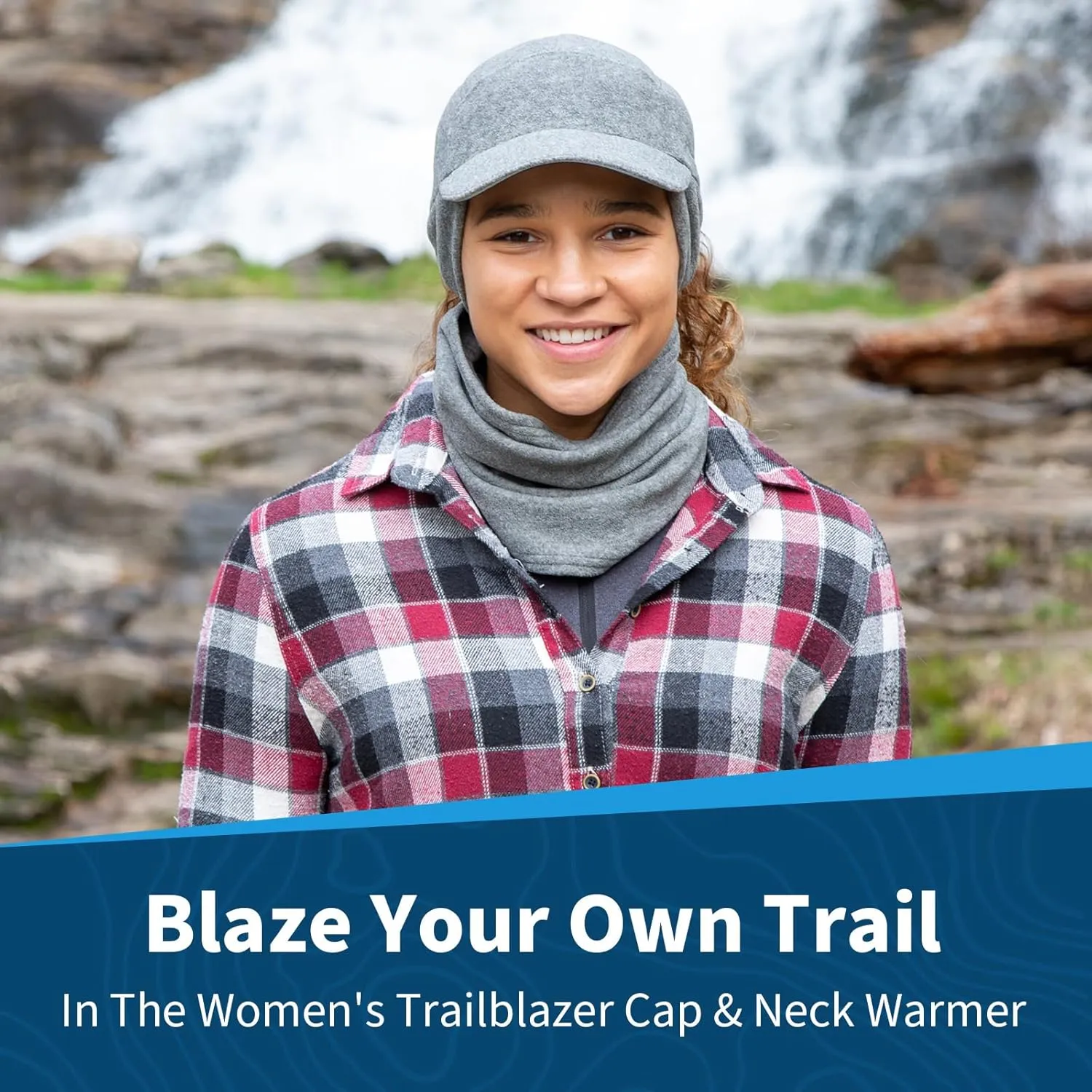 TrailHeads Women's Trailblazer Adventure Ponytail Cap and Microfleece Neck Warmer Gift Set
