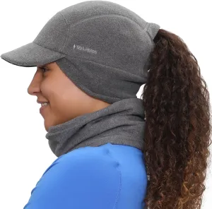 TrailHeads Women's Trailblazer Adventure Ponytail Cap and Microfleece Neck Warmer Gift Set