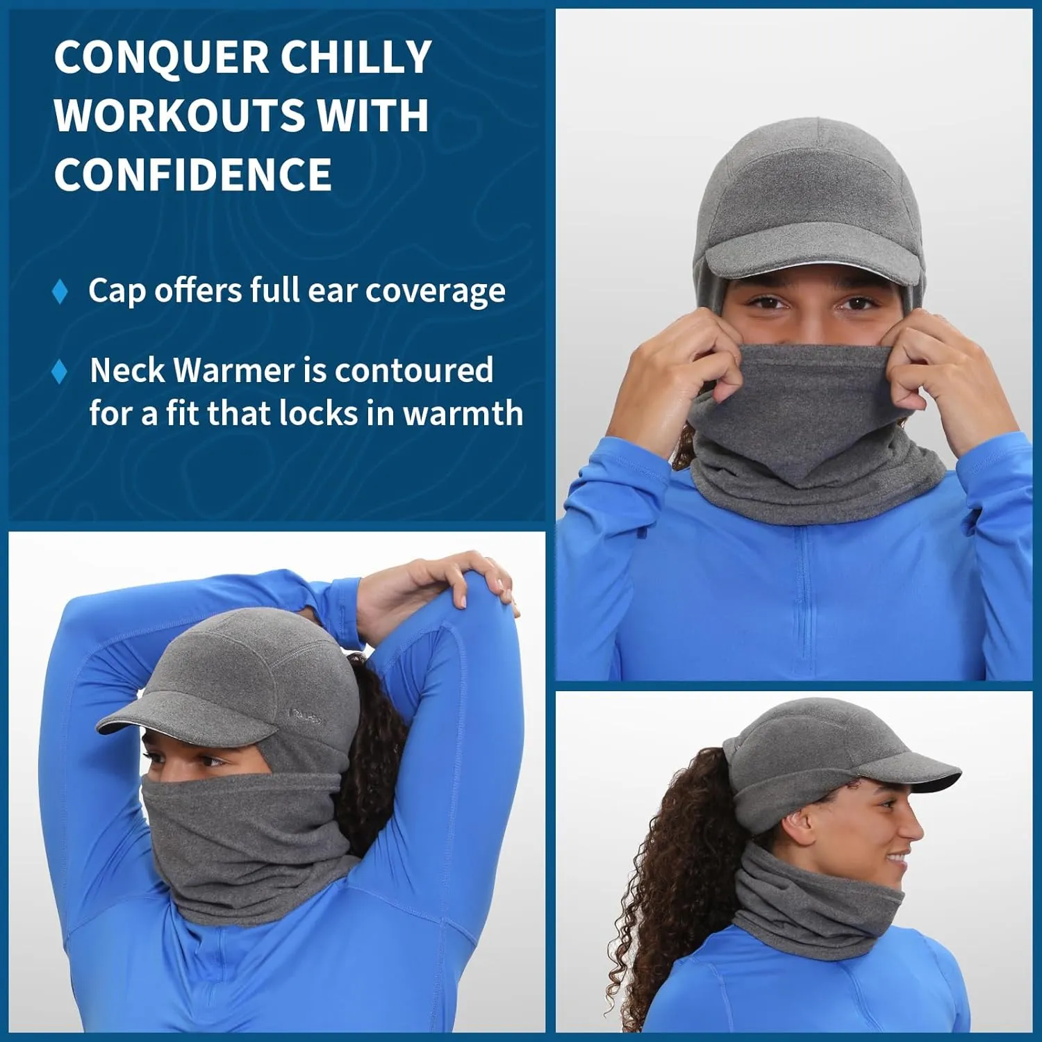 TrailHeads Women's Trailblazer Adventure Ponytail Cap and Microfleece Neck Warmer Gift Set