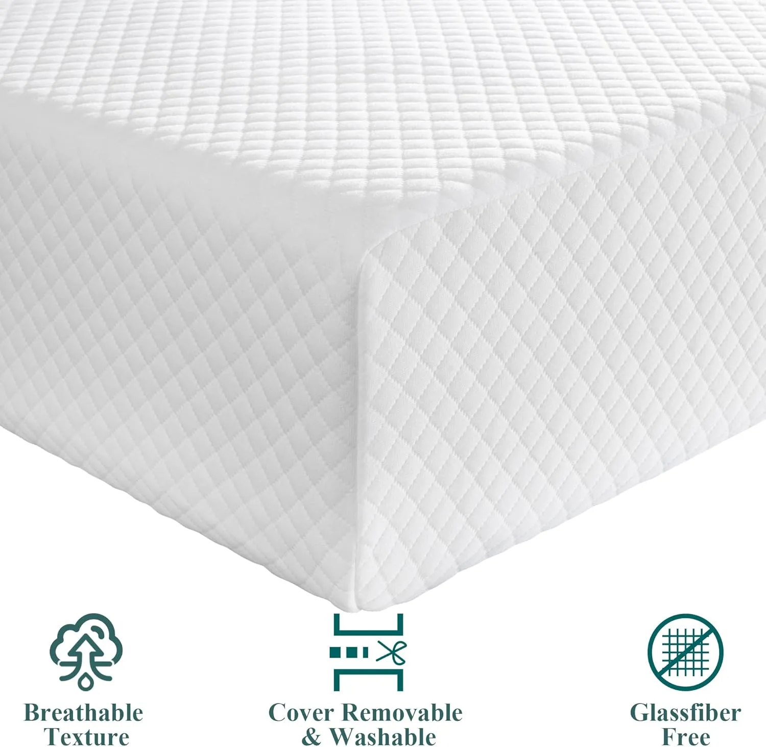 Twin Mattress 6 Inch Memory Foam Colchones Bed in a Box Medium Firm Cooling Gel Green Tea Twin Size Mattress with Breathable Soft Fabric Cover CertiPUR-US Pressure Relief