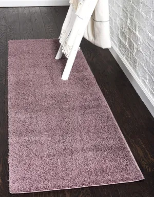 Unique Loom Studio Solid Shag Collection Urban Modern Super Soft & Plush Area Rug, 2 ft x 6 ft 7 in, Mauve