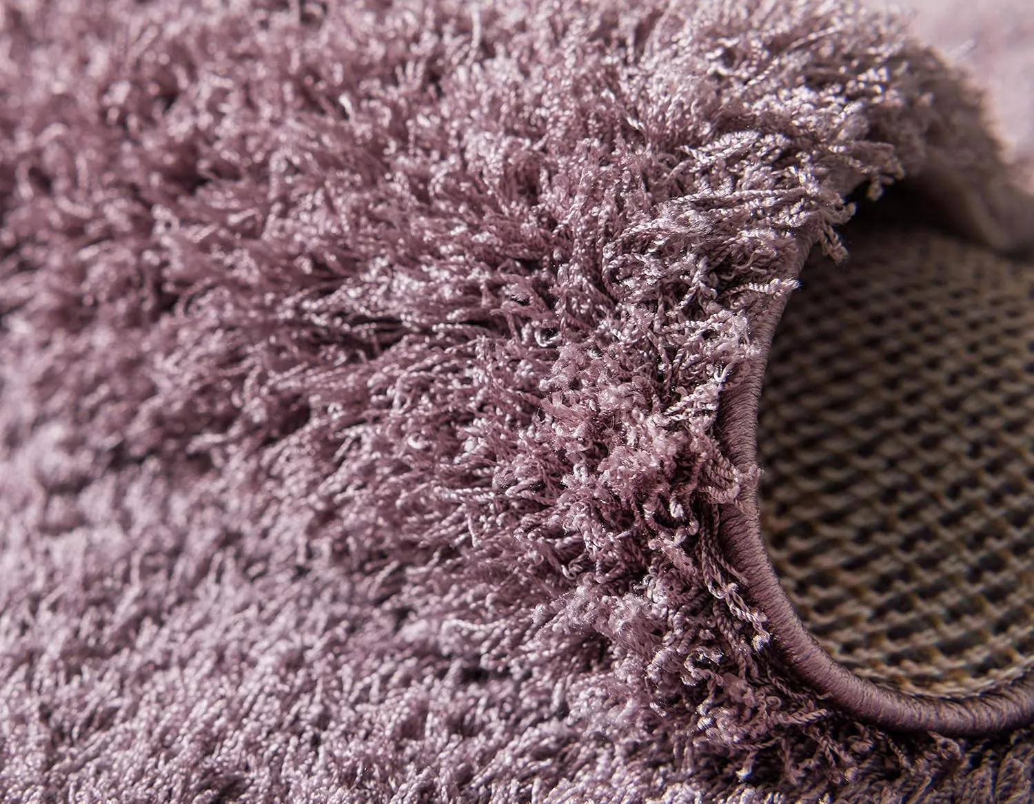 Unique Loom Studio Solid Shag Collection Urban Modern Super Soft & Plush Area Rug, 2 ft x 6 ft 7 in, Mauve
