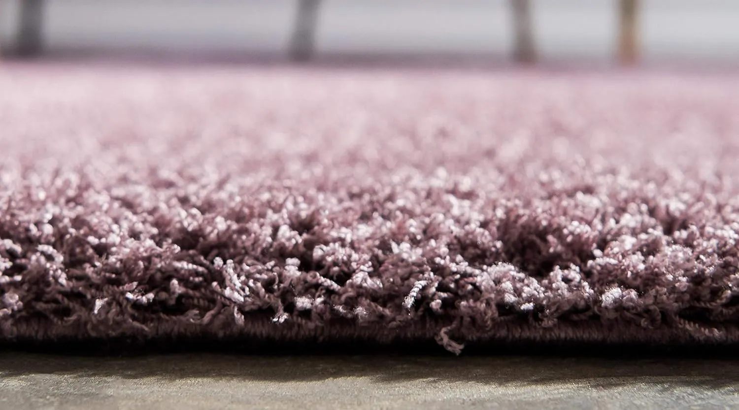 Unique Loom Studio Solid Shag Collection Urban Modern Super Soft & Plush Area Rug, 2 ft x 6 ft 7 in, Mauve