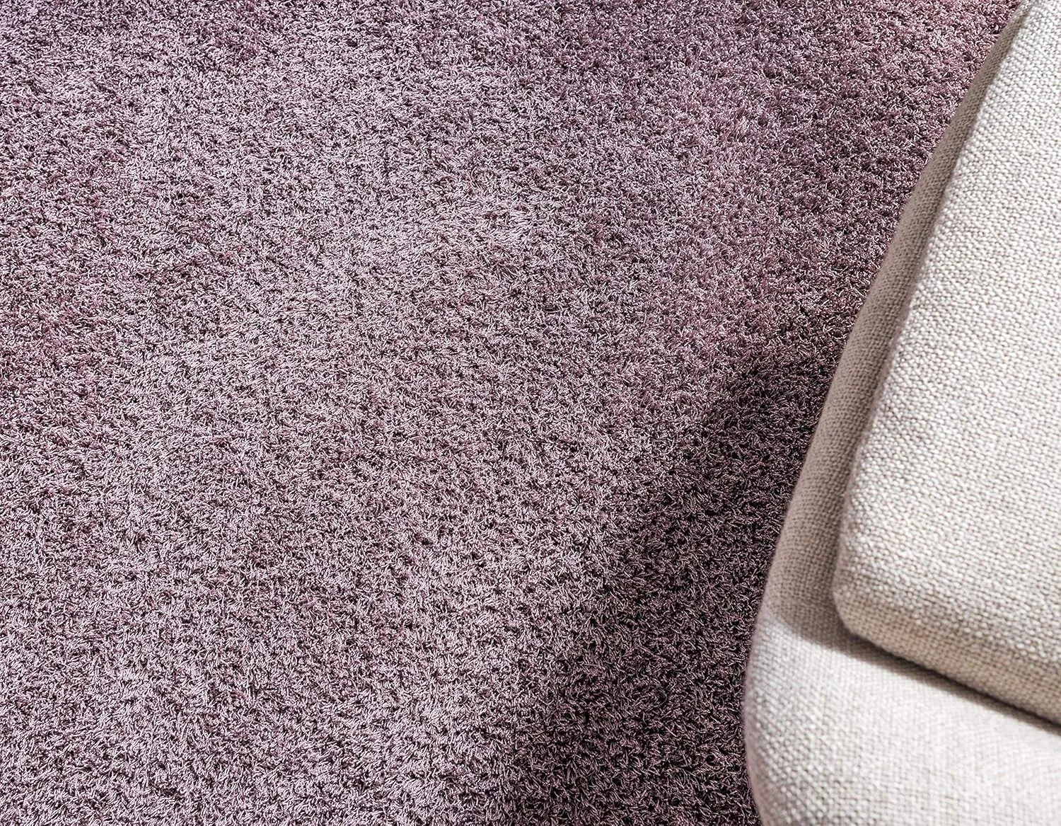 Unique Loom Studio Solid Shag Collection Urban Modern Super Soft & Plush Area Rug, 2 ft x 6 ft 7 in, Mauve