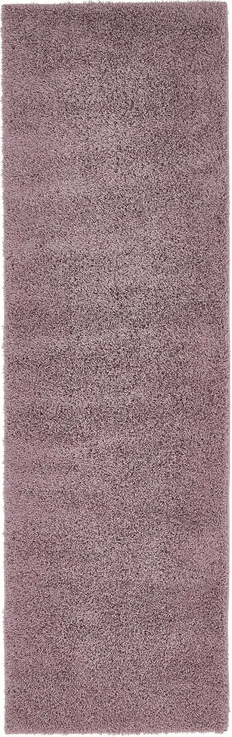 Unique Loom Studio Solid Shag Collection Urban Modern Super Soft & Plush Area Rug, 2 ft x 6 ft 7 in, Mauve