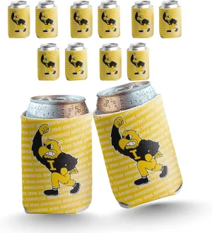 University of Iowa Can Coolers – 6-Pack Officially Licensed Hawkeyes Drink Sleeves – Fits 12oz Cans & Bottles – Foam Insulated for Tailgating, BBQs & Game Day – VictoryStore