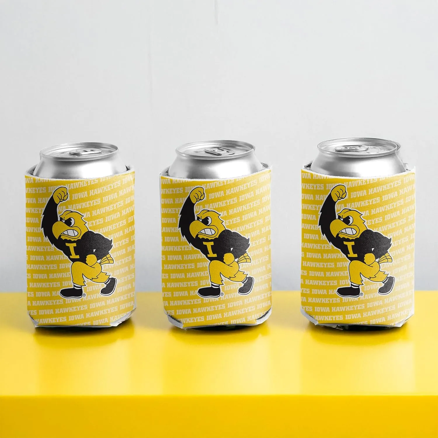 University of Iowa Can Coolers – 6-Pack Officially Licensed Hawkeyes Drink Sleeves – Fits 12oz Cans & Bottles – Foam Insulated for Tailgating, BBQs & Game Day – VictoryStore