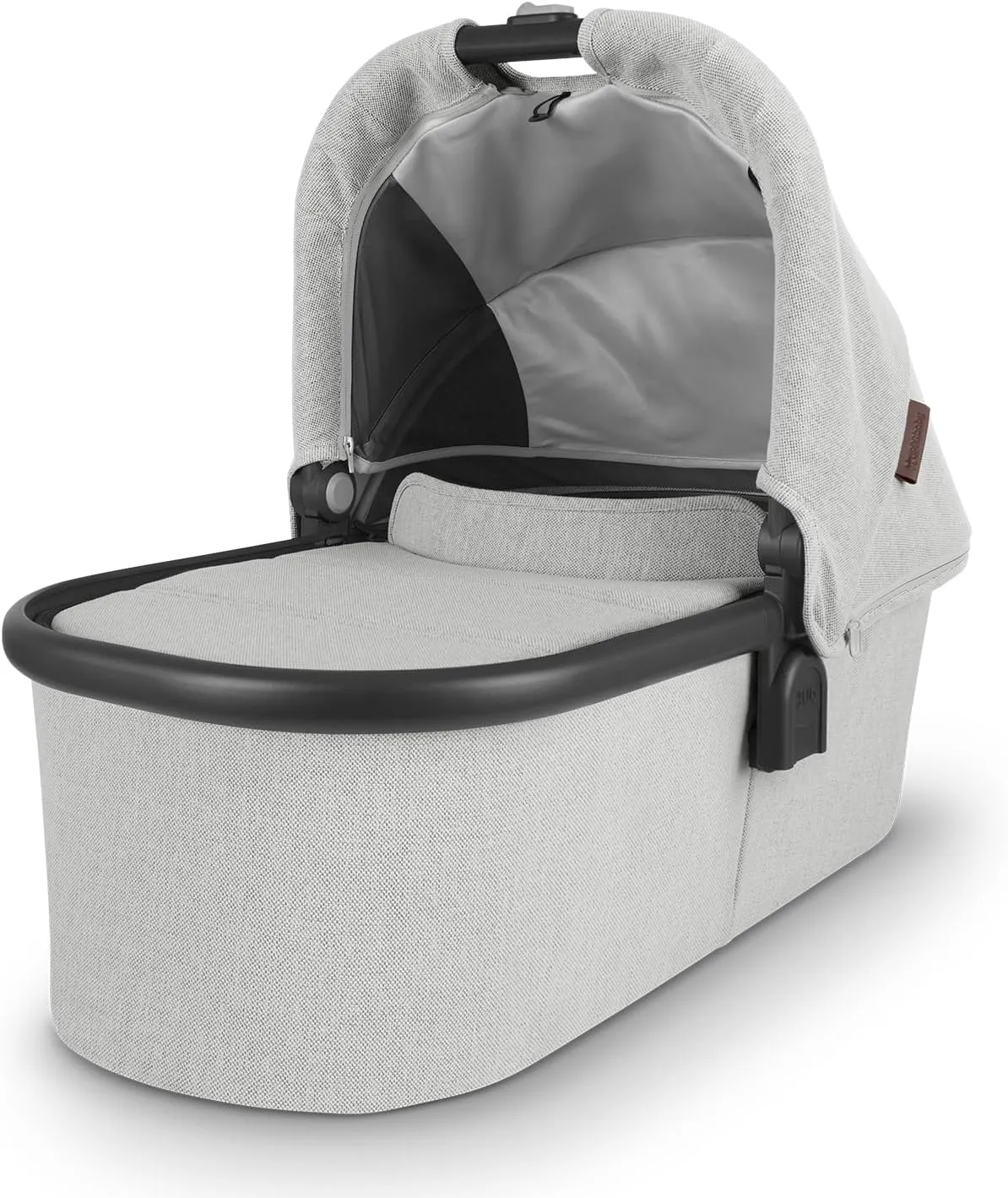 UPPAbaby Bassinet/Compatible with Vista, Cruz, Ridge, Minu Strollers/Overnight Sleep Solution/Mattress, Sheet, and Bug Shield Included/Anthony (White and Grey Chenille/Carbon Frame)