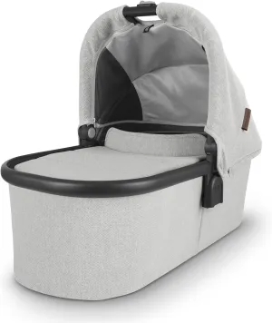 UPPAbaby Bassinet/Compatible with Vista, Cruz, Ridge, Minu Strollers/Overnight Sleep Solution/Mattress, Sheet, and Bug Shield Included/Anthony (White and Grey Chenille/Carbon Frame)