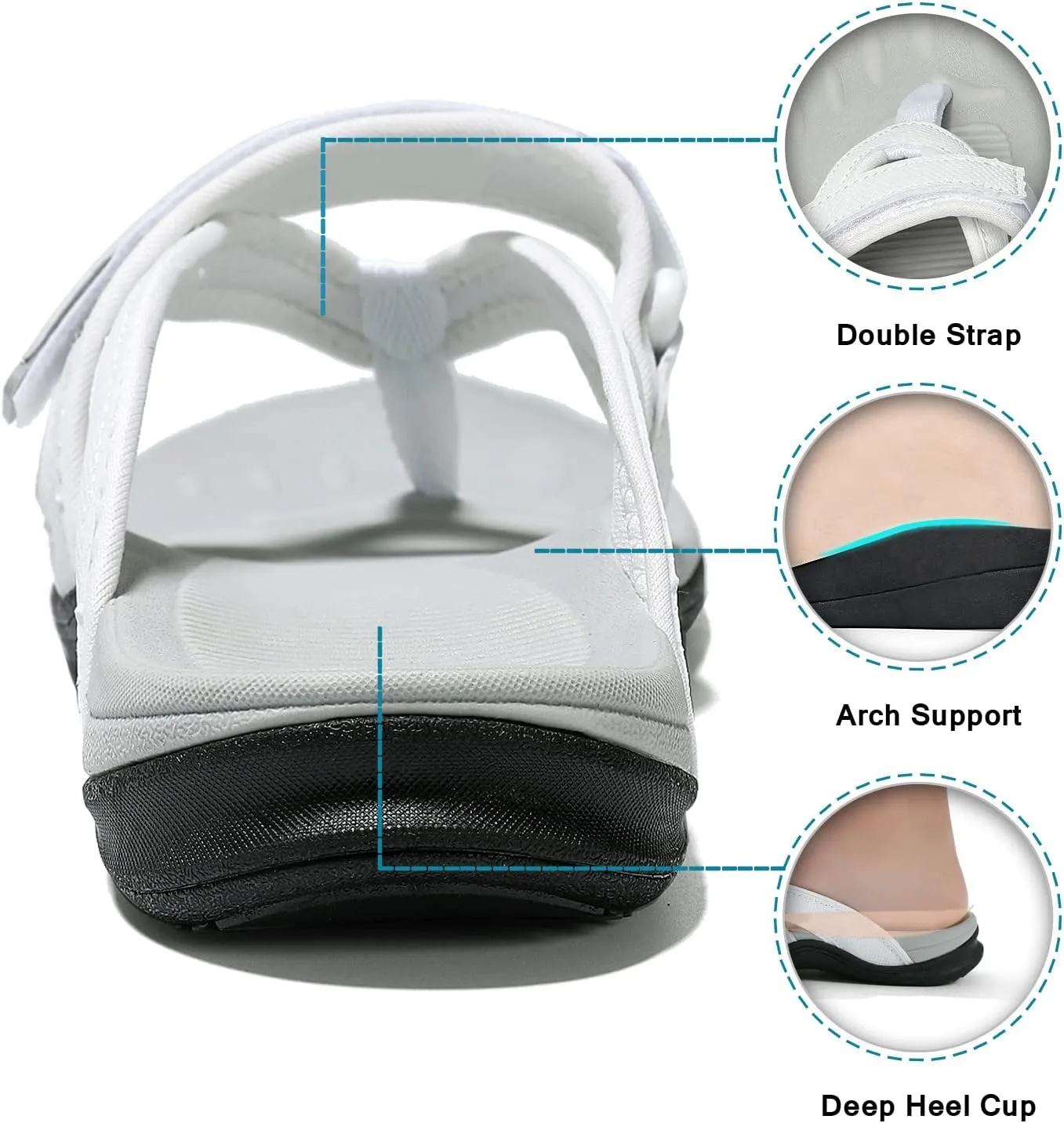 UTENAG Womens Arch Support Flip Flops Comfortable Orthotic Thong Sandals