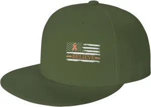 Uterine Cancer Believe American Flag Peach Ribbon Fashion Flat Cap Adujstable Men Women Baseball Caps Outdoor