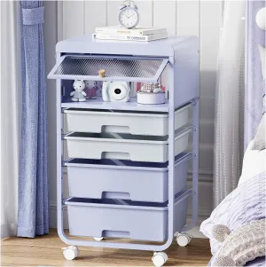 Utility Cart With 4 Drawers,Craft Cart,Storage Cart,Rolling Cart With Drawers,Cart With Drawers,Kids Craft Organizers And Storage With Flip-Up Drawer Door,Purple