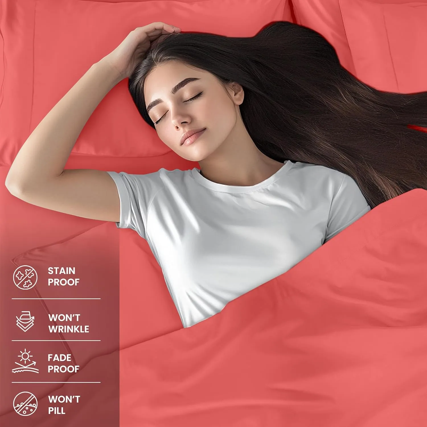 Utopia Bedding Full Sheet Set – 4 Piece Bed Sheets for Full Size Bed, Soft and Breathable Microfiber, Includes 1 Fitted Sheet, 1 Flat Sheet and 2 Pillowcases (Coral)