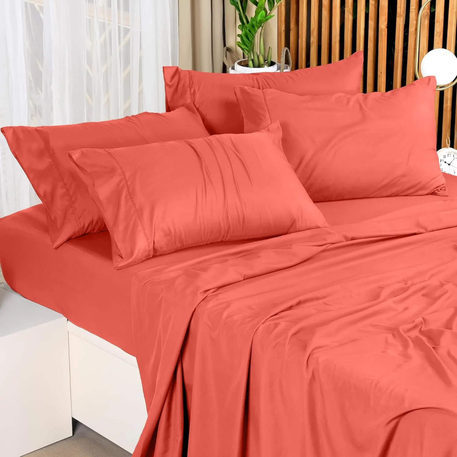 Utopia Bedding Full Sheet Set – 4 Piece Bed Sheets for Full Size Bed, Soft and Breathable Microfiber, Includes 1 Fitted Sheet, 1 Flat Sheet and 2 Pillowcases (Coral)