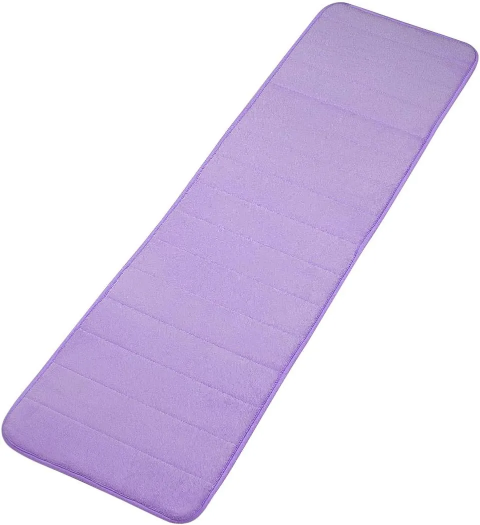 uxcell Memory Foam Bath Mat, Absorbent Runner Kitchen Rug, Soft and Comfortable Runner Floor Mat for Kitchen Bathroom Floors 16" x 47", Light Purple