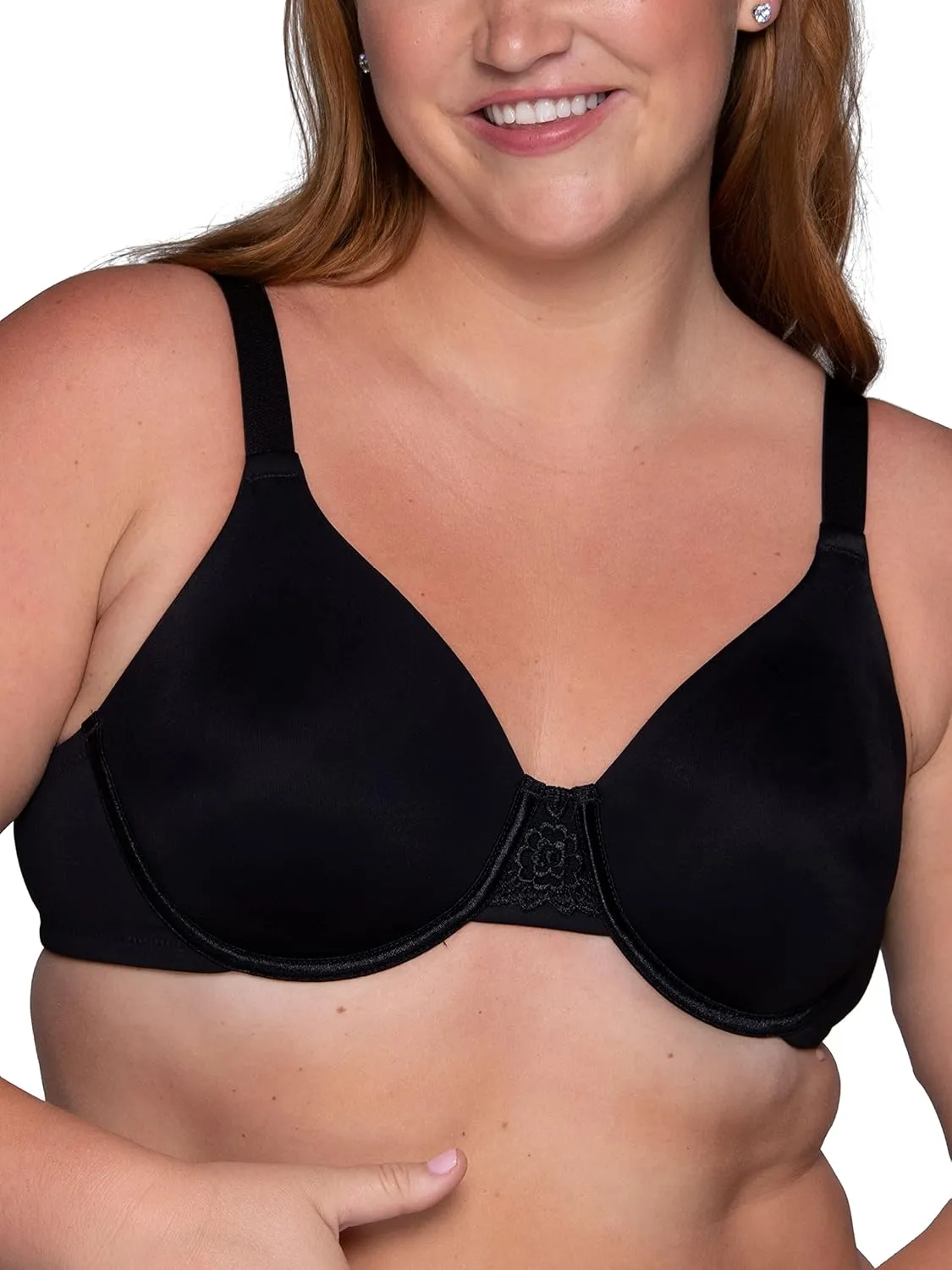 Vanity Fair Women's Beauty Back Smoothing Minimizer Bra, Minimizes Bust Line up to 1.5", Non Padded Cups up to H
