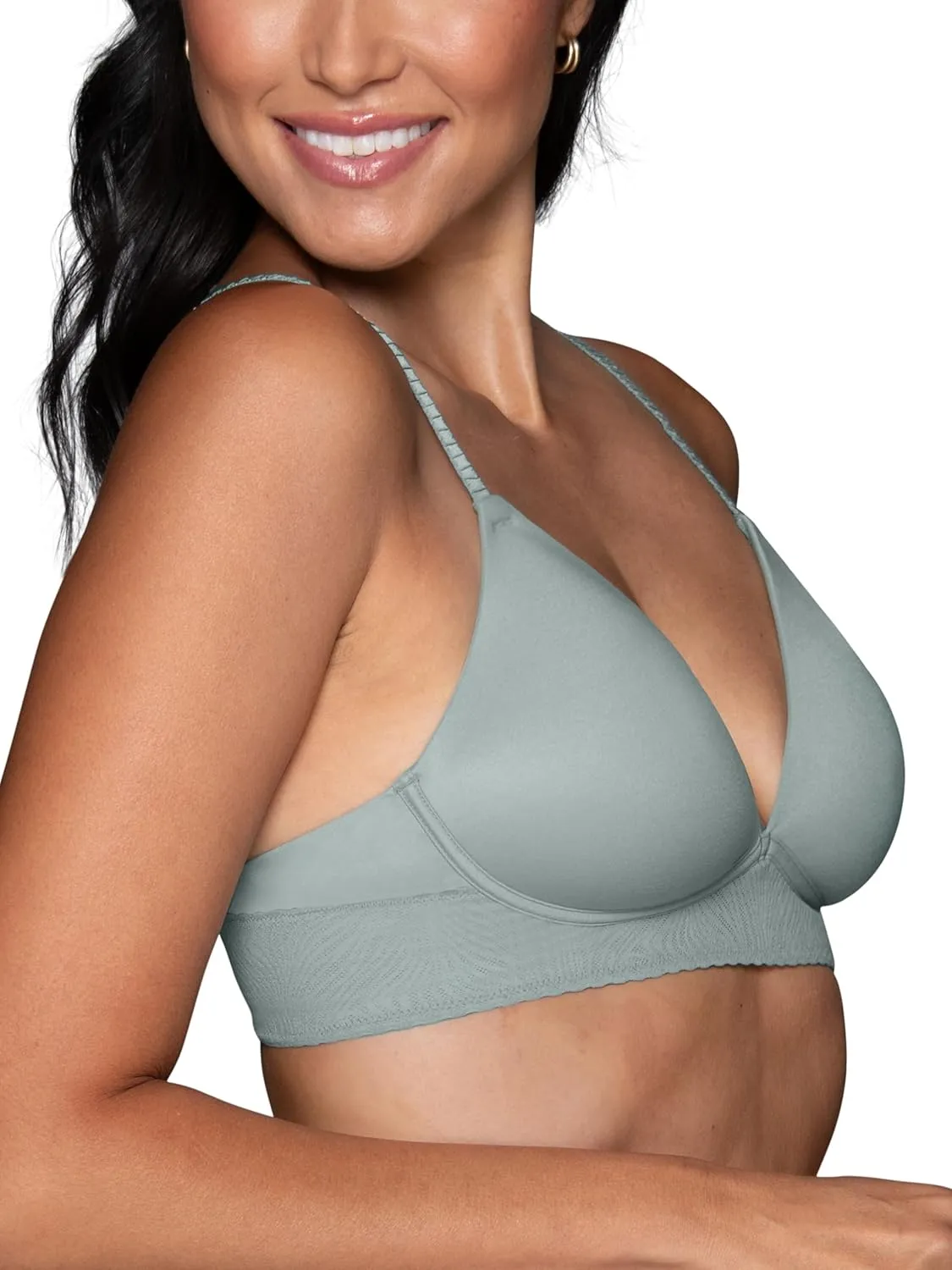 Vanity Fair Women's Effortless Wireless Bra, Buttery Soft Fabric & Lightweight Memory Foam Cups up to DD