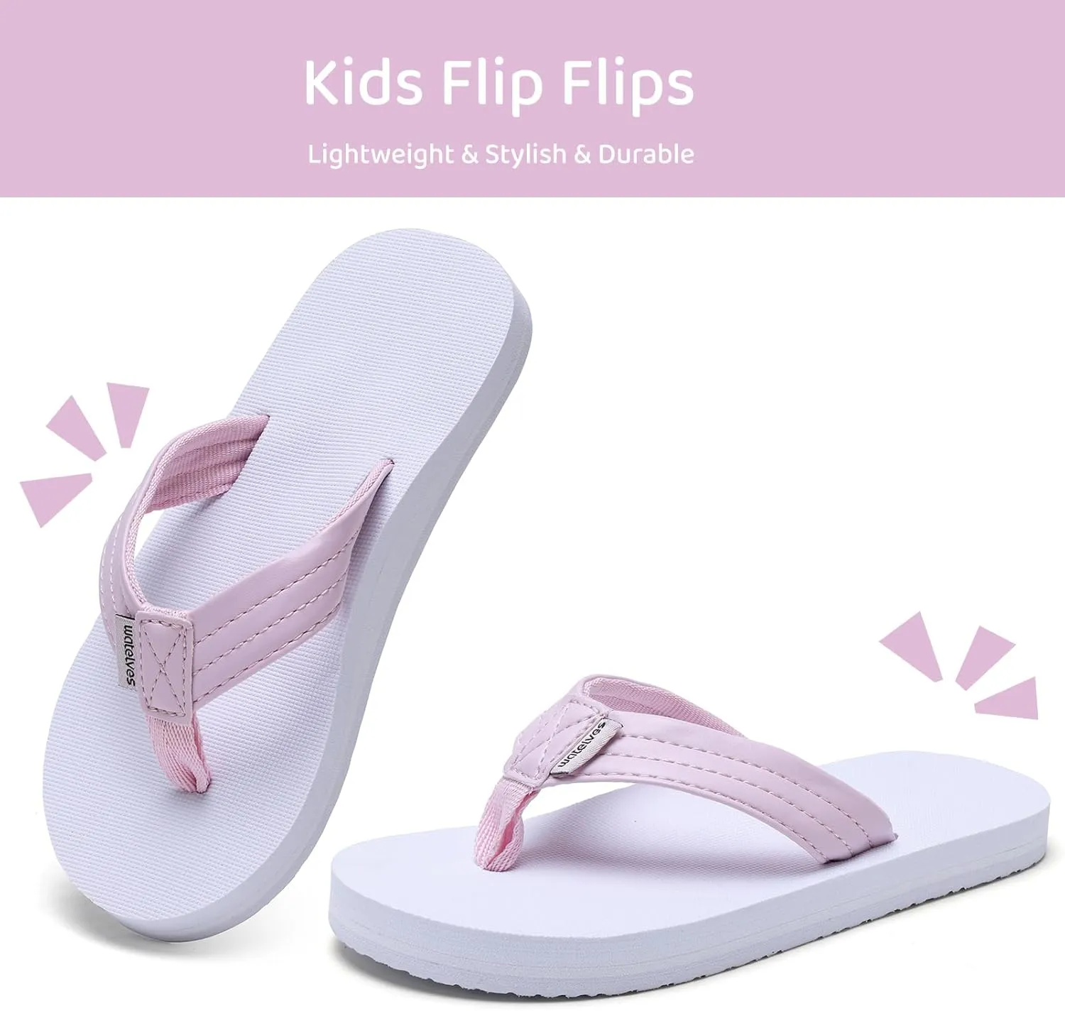 WateLves Girls Flip Flops Toddler Boys Girls Non-Slip Sport Sandals for Beach Swim Pool(Little Kid/Big Kid)