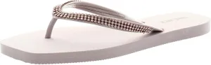 West Flat Flops Sandals Rhinestones Trusted by customers Thong Beachy Superior-grade On Slip FLIPS8 White Flip Nine