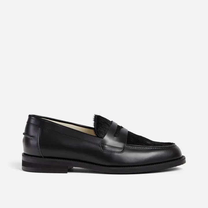 Wilde Black Pony Penny Loafer - Men's