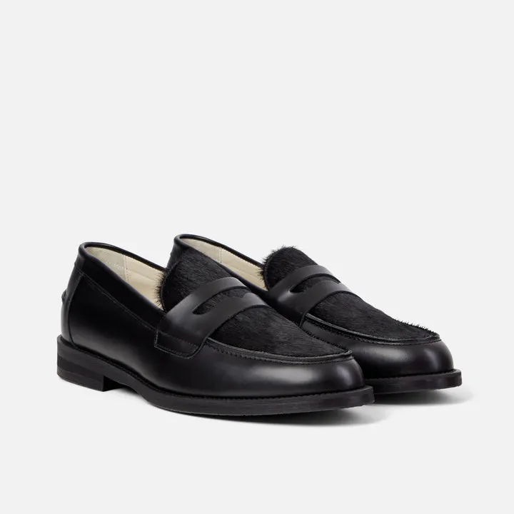 Wilde Black Pony Penny Loafer - Men's