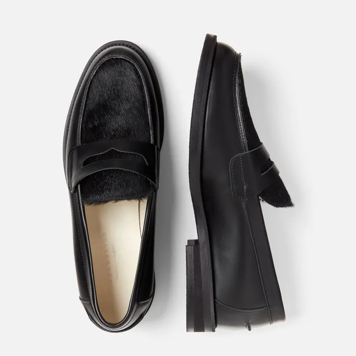 Wilde Black Pony Penny Loafer - Men's