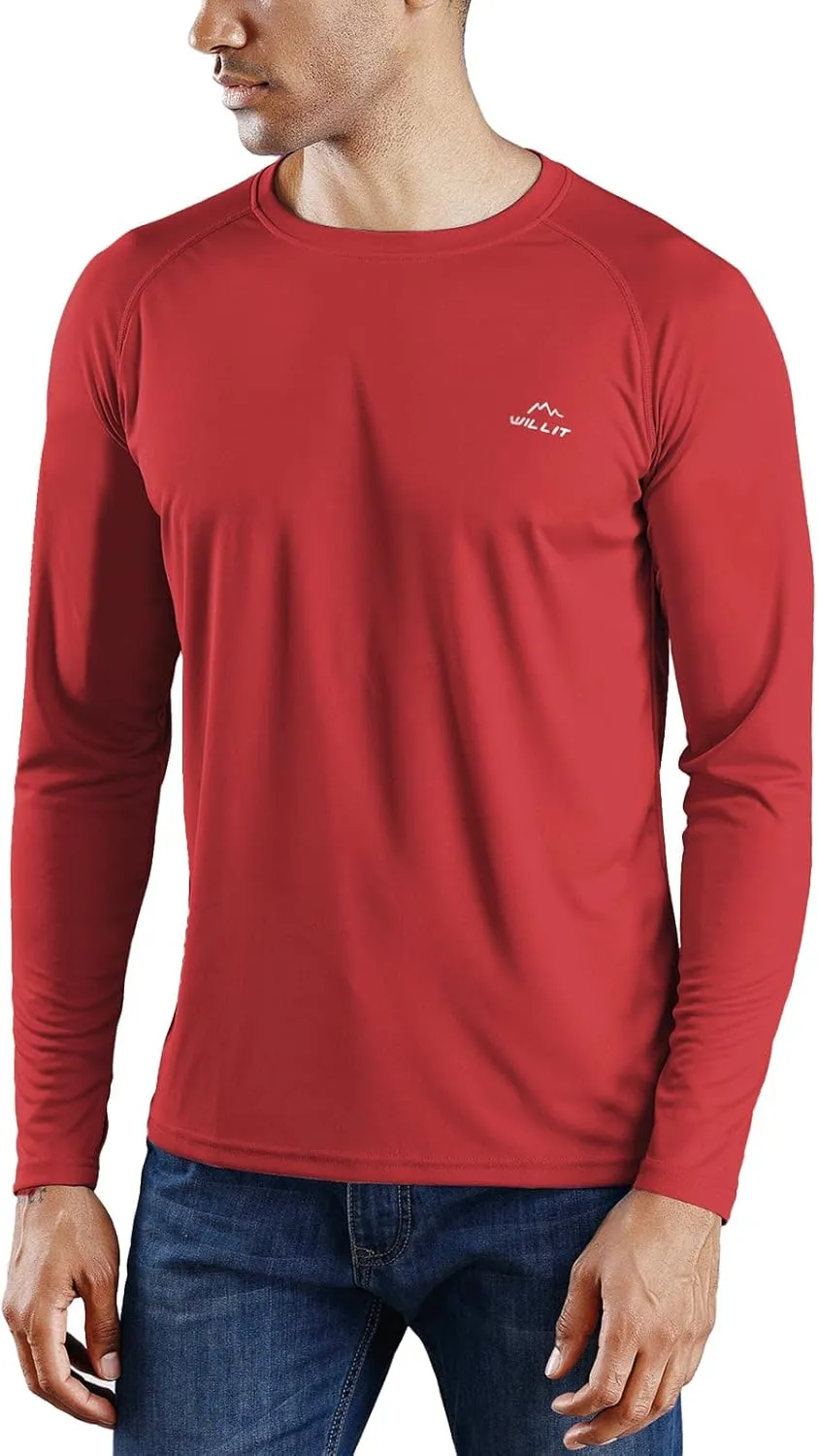 Willit Men's Rash Guard Swim Shirts UPF 50  Long Sleeve Shirts Sun Protection SPF Hiking Fishing UV Shirt