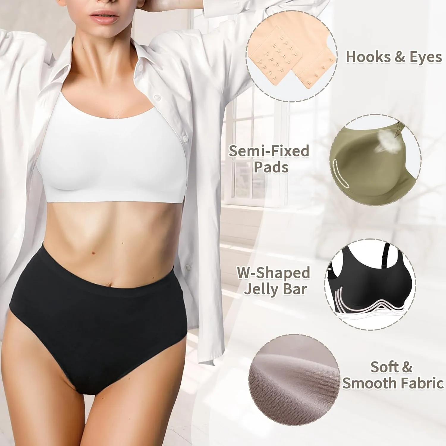Wireless Bras Women No Underwire Comfortable Bra