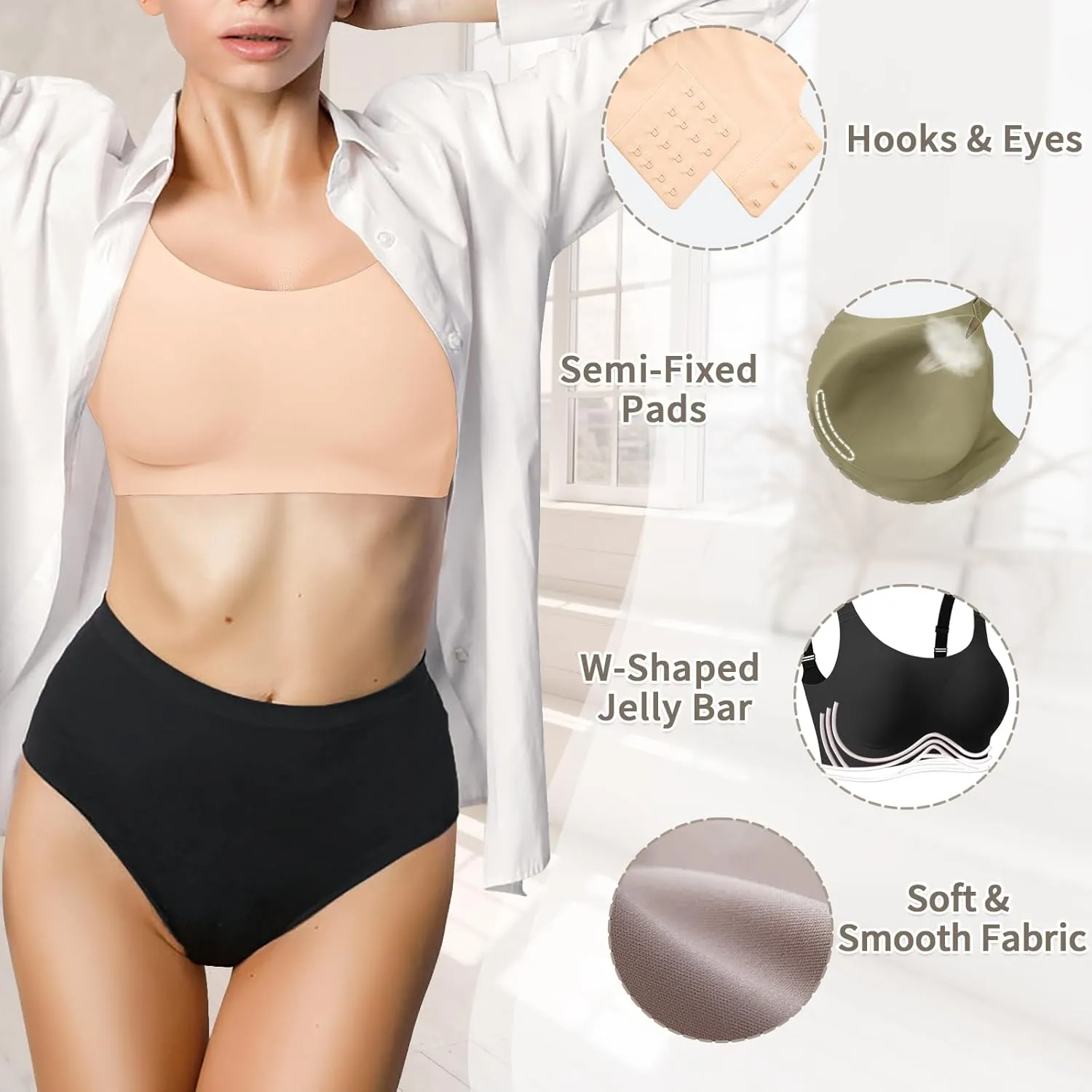 Wireless Bras Women No Underwire Comfortable Bra