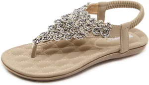 Women Beach Wear Flat Sandals Glitter Shoes Cruise Holiday Bohemian Flip Flops
